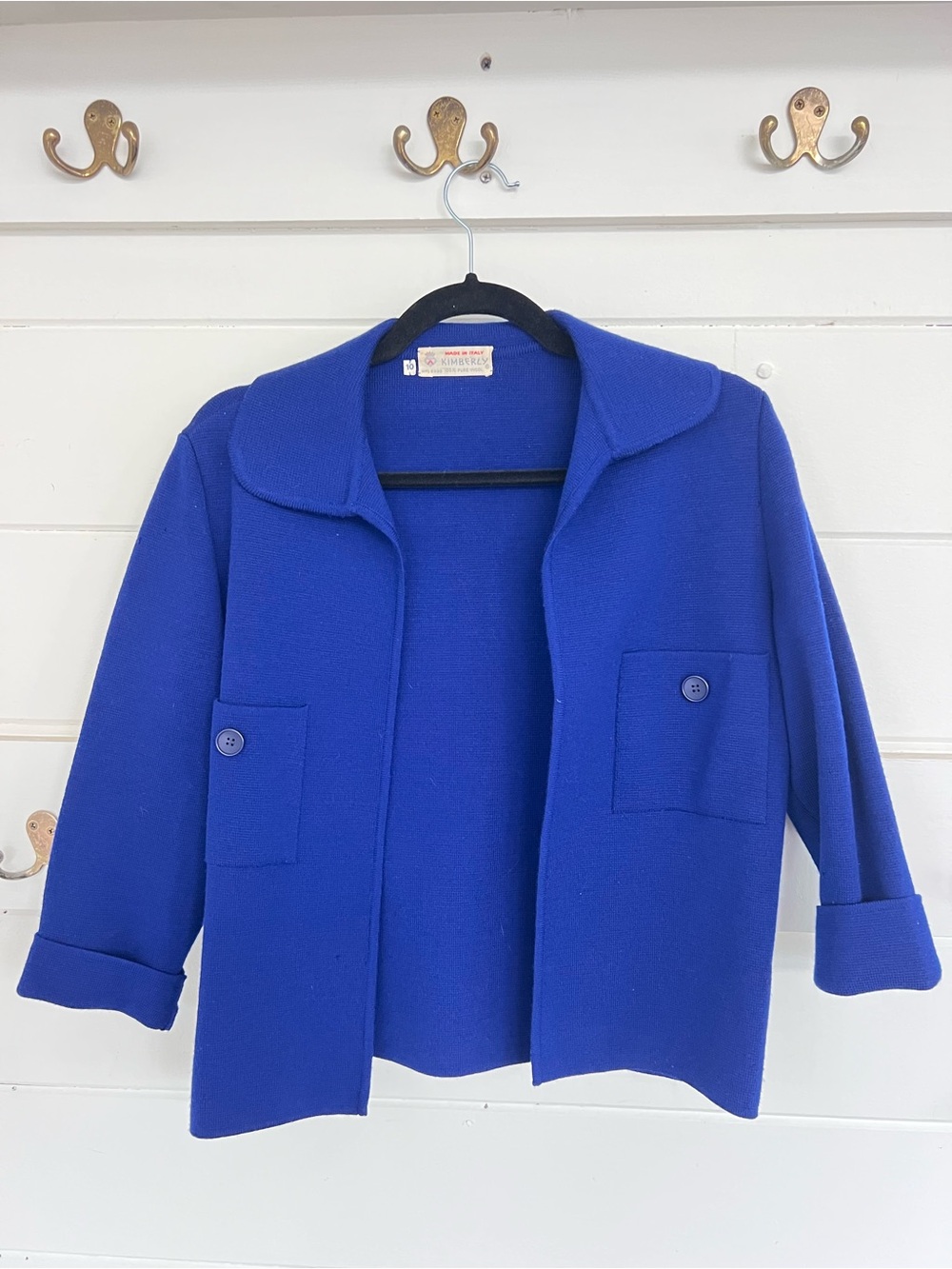 Vintage Kimberly 100% Pure Wool Royal Blue Sweater